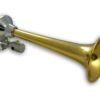 17″ Single Bellow Brass Train, Truck, Or Boat Air Horn With Valve – 170db