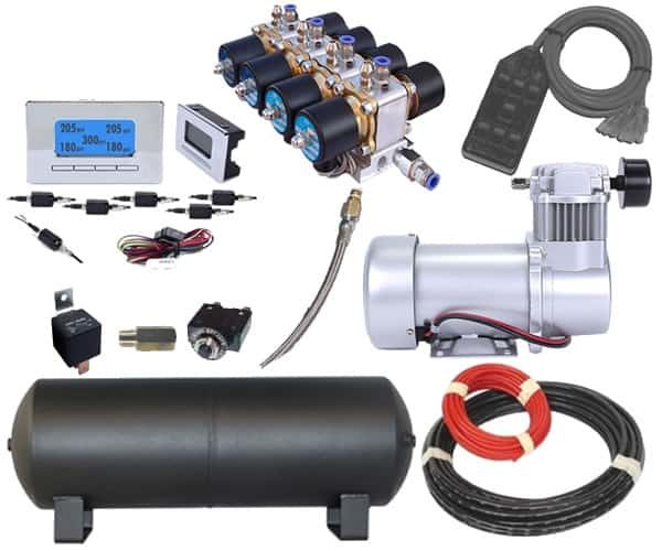 Large Complete Plug and Play Air Management System – 2/3 HP Dual Compressors, 3/8″ Valves (200PSI)