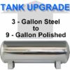 9 Gallon Polished Stainless Steel Air Suspension Tank **UPGRADE**